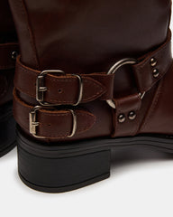 Astor Brown Leather Wide Calf