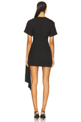 Kirana Wrap Front Dress In Black