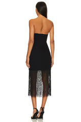 Puzzle Strapless With Fringe Dress