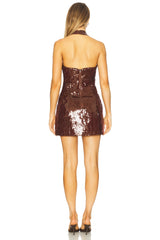 Nevelle Sequin Halter Dress