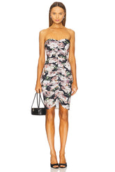 Strapless Shirred Mini Dress