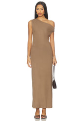 Lauren Ruched Asymmetrical Shoulder Dress