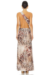 Leopard Maxi Ruffle Dress