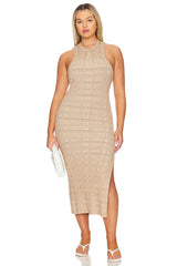 by Marianna Halia Midi Knit Dress With Slit
