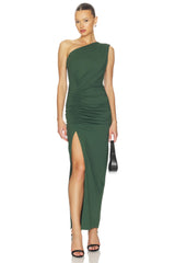 One Arm Gathered Center Dress