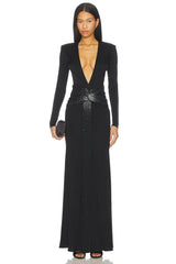 Azure Crystal Embellished Maxi Dress