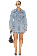 Barrel Long Sleeve Mini Dress