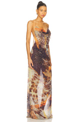 Dahlia Cowl Beaded Dress