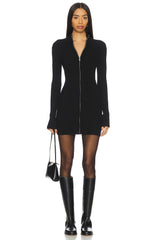 Zenni Zip Front Mini Dress