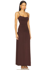 Ruched Front Scoop Maxi Dress