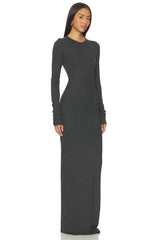 Long Sleeve Crewneck Butter Rib Maxi Dress