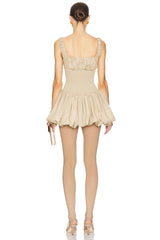 Rib Mix Puffy Mini Dress