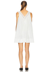 Mini Dress With Lace in Tech Poplin