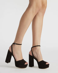 Lourdes Chocolate Brown Suede