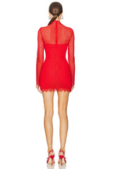 Macrame Long Sleeve Mini Dress
