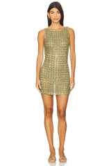 Claudia Green Crystal Mini Dress