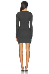 Long Sleeve Crewneck Butter Rib Mini Dress
