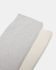 Fall 2 Pack Marled Knee High Socks Light Grey