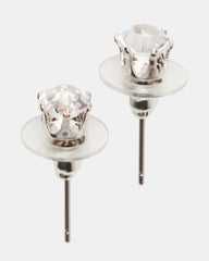 Crystal Stud Earrings Silver