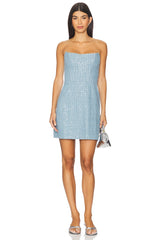 Sequin Denim Corset Dress