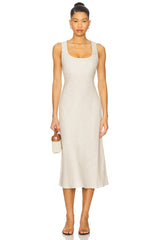 by Marianna Eula Linen Midi Dress