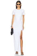 Side Gathered Slit Dress