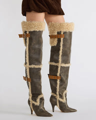 Baddie Faux Fur Brown Distressed
