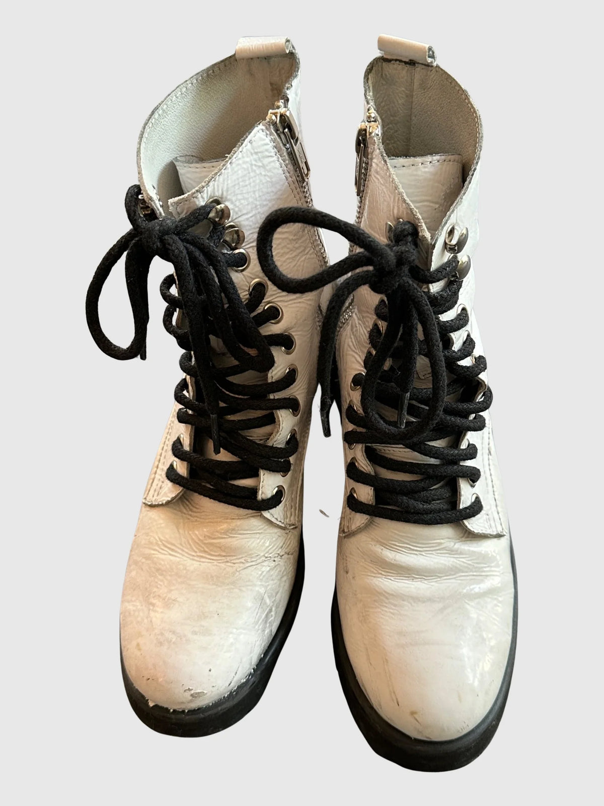 Geneva White Combat Boots - Sm Rebooted