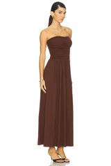 Malone Ruched Strapless Maxi Dress