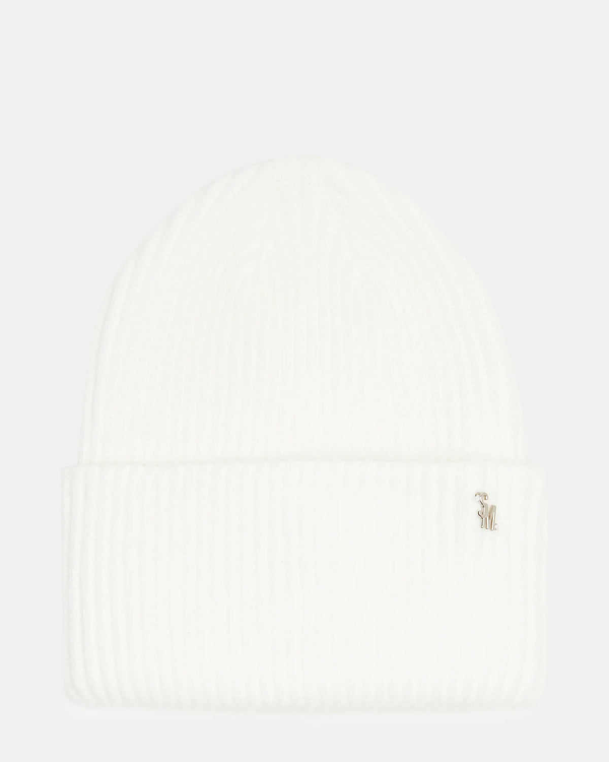 Double Layer Ribbed Knit Beanie Ivory