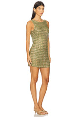Claudia Green Crystal Mini Dress