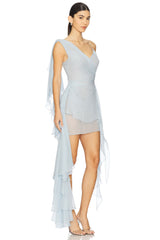 Asymmetrical Ruffle Mini Dress