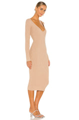 Bekah Deep V Midi Dress