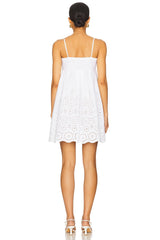 Embroidered Poplin V Wire Dress