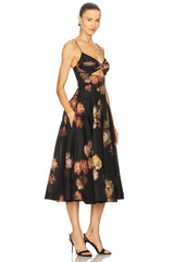 Twist Front Midi Dress