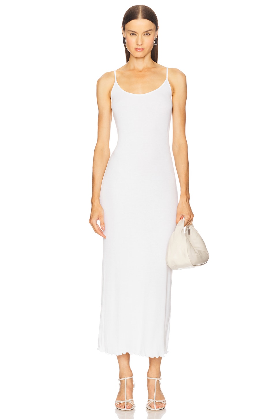 Silk Rib Lettuce Edge Dress