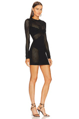 x REVOLVE Fabian Mixed Mesh Mini Dress
