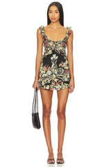 Bali Flora Mini Dress In Black Combo