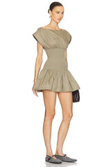 Rib Mix Shirting Mini Dress