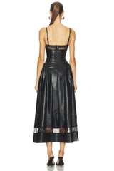 Lace Panel Corset Midi Dress