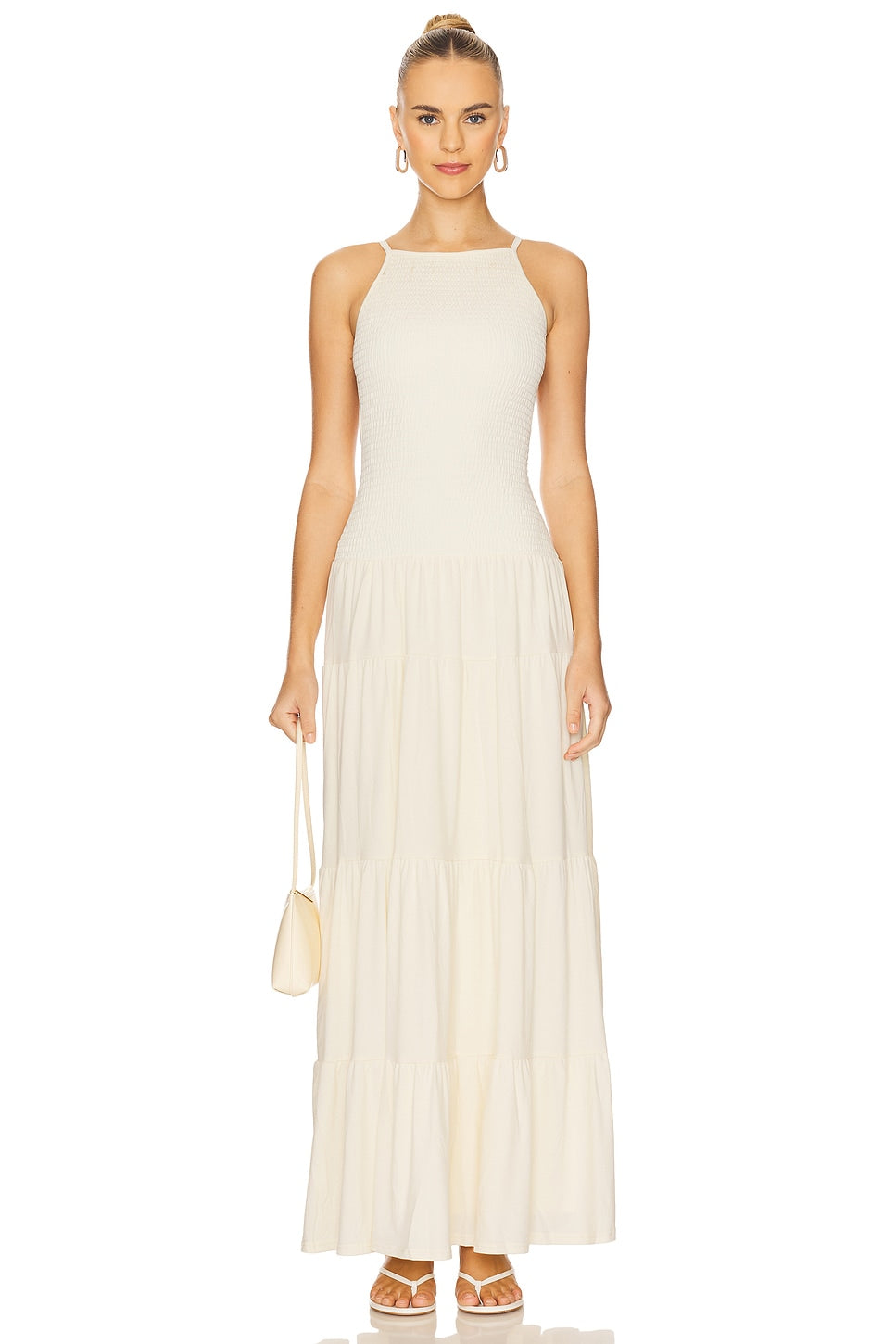 Smocked Drop Waist Maxi Dress