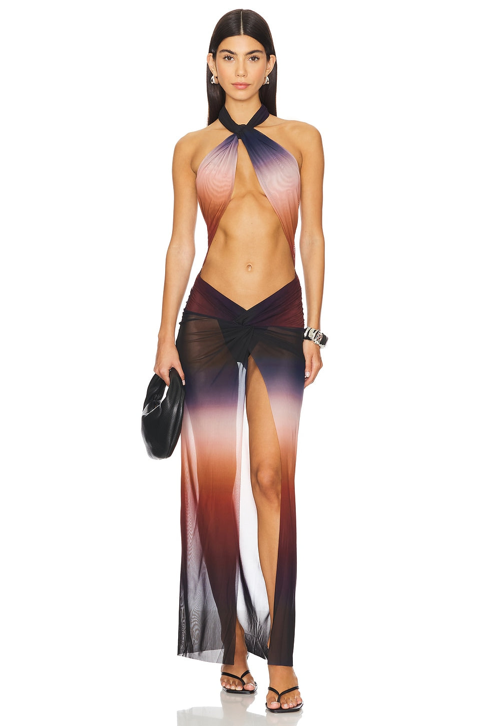 Knotted Halterneck Maxi Dress