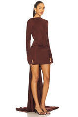 Open Back Long Sleeve Mini Dress