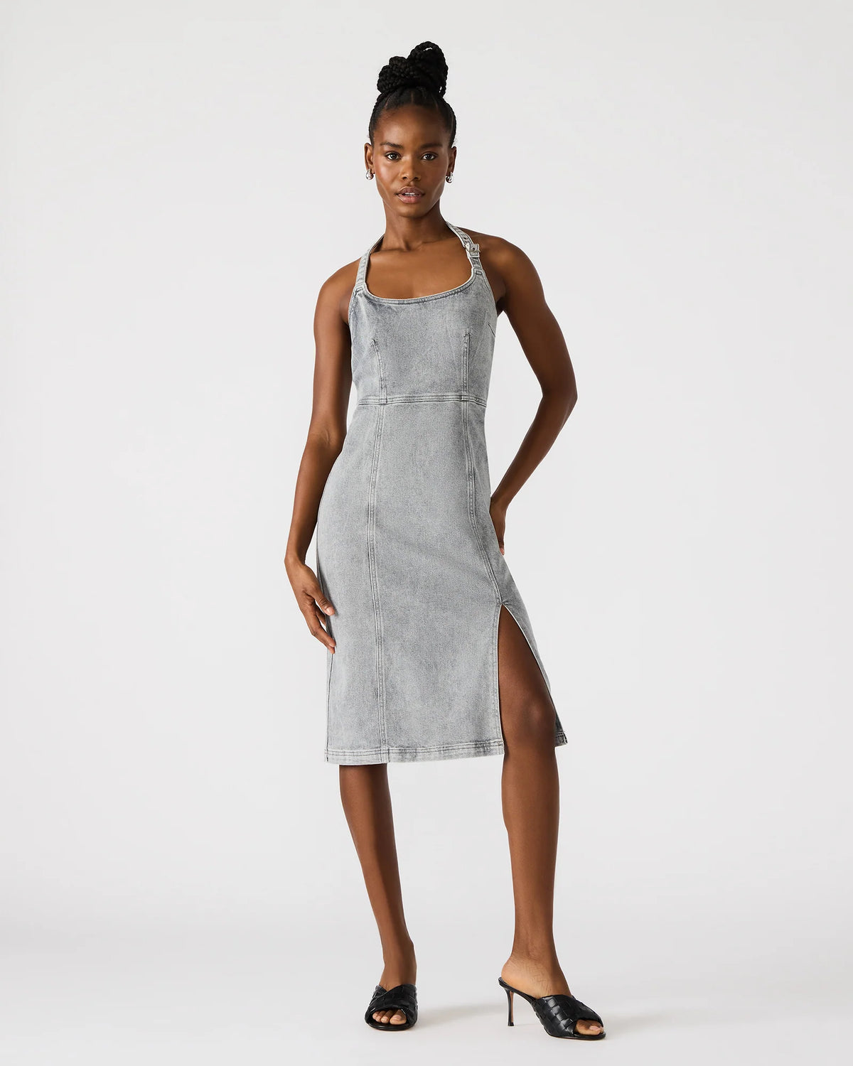 Gia Denim Dress Light Grey