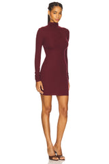 Long Sleeve Turtleneck Butter Rib Mini Dress