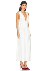 Button Front Scallop Dress