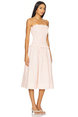 Petal Gingham Midi Dress