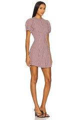 Puff Sleeve Peplum Mini Dress