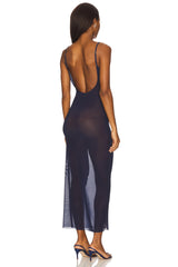 Mesh Scoop Maxi Slip Dress