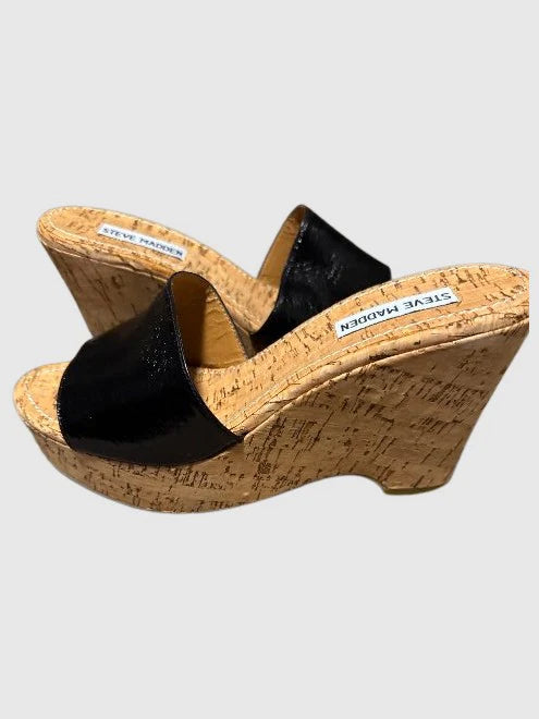Black Cork Wedges Sandal - Sm Rebooted